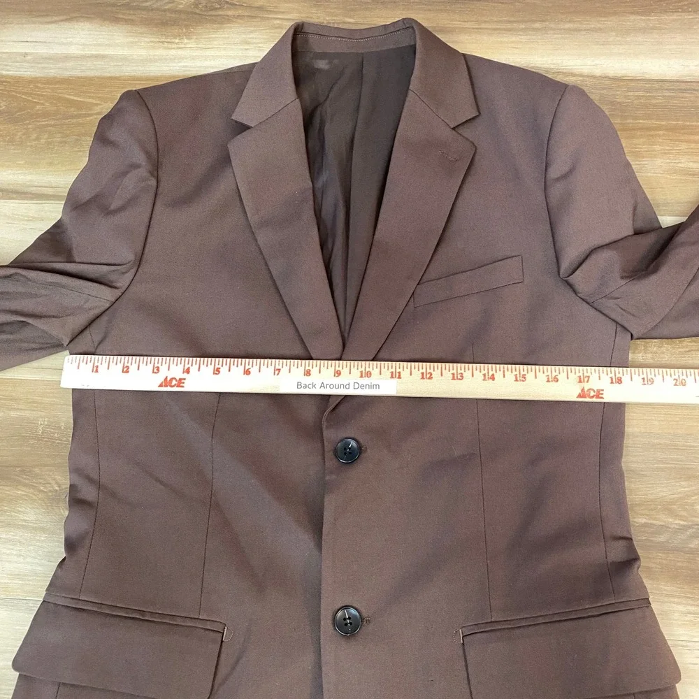 Revelry Suits Men's Brown Slim Fit Suit Jacket Blazer Size 38R Influence